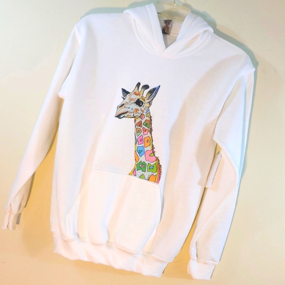 Various Sizes Giraffe Hoodie - My Original Art